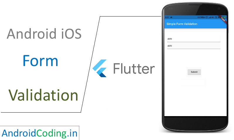 flutter form validation example popup message box