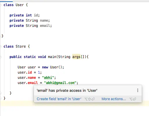 java encapsulation