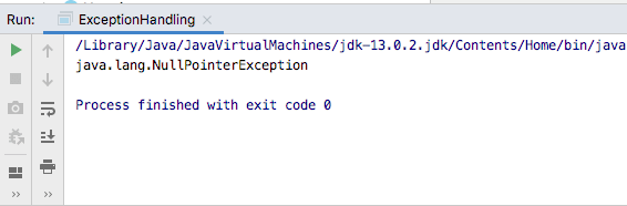java exceptional handling