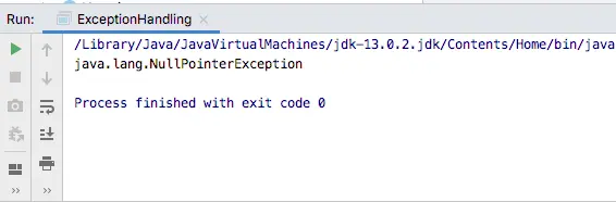 java exceptional handling