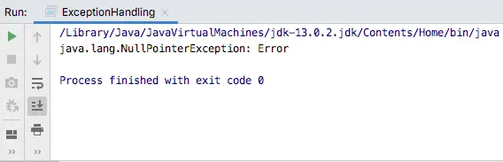 java exceptional handling