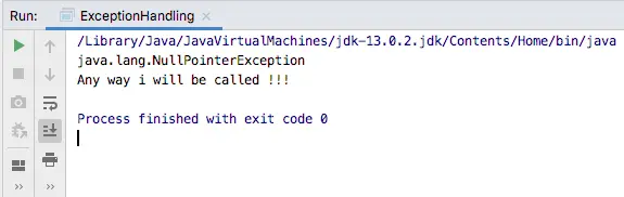 java exceptional handling