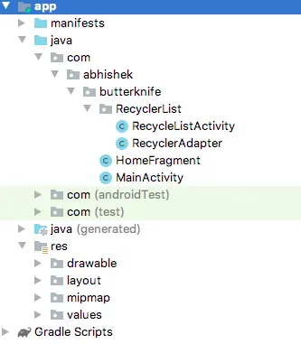 butterknife android project structure