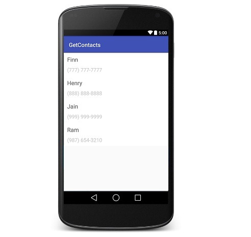 Android Tutorial Fetching Contacts