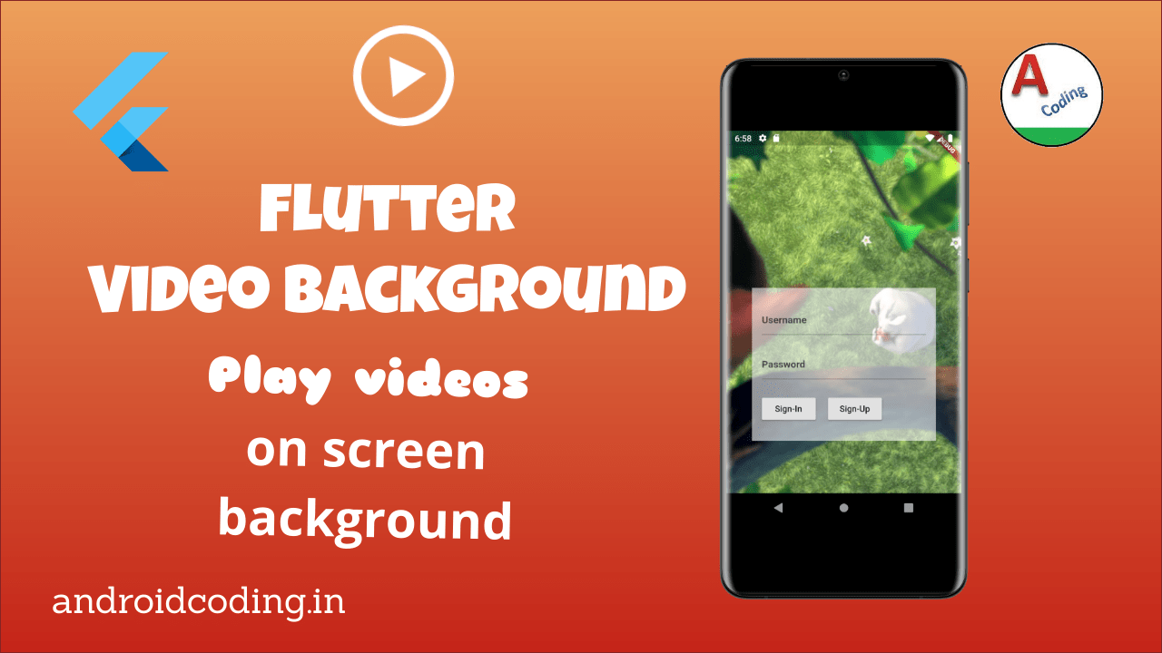 Flutter video player. Flutter backdrop.