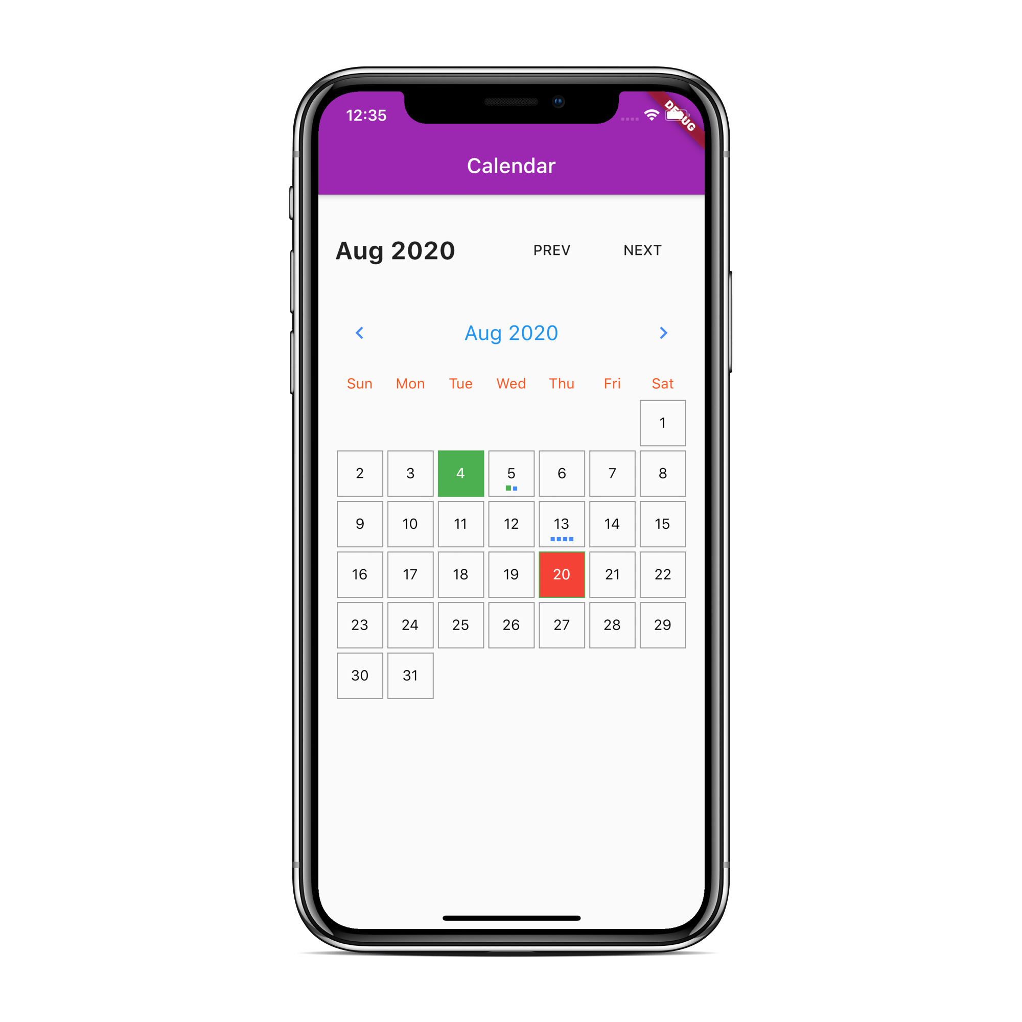 Flutter Calendar Implementation Tutorial - AndroidCoding.in