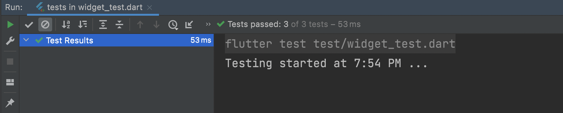 Flutter testing